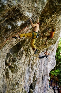 Sportklettern an der Schlossbergwand