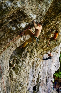 Sportklettern an der Schlossbergwand