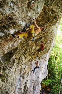Sportklettern an der Schlossbergwand