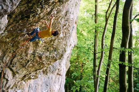 Sportklettern an der Schlossbergwand