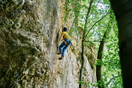 Sportklettern an der Schlossbergwand