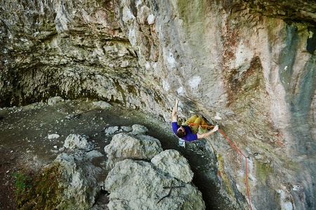 Sportklettern an der Schlossbergwand
